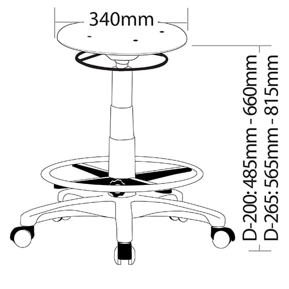 ST State Industrial Drafting Stool ST005D