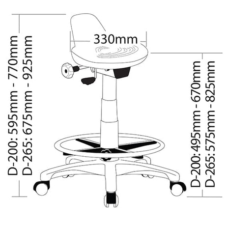 ST State Industrial Drafting Stool ST006D