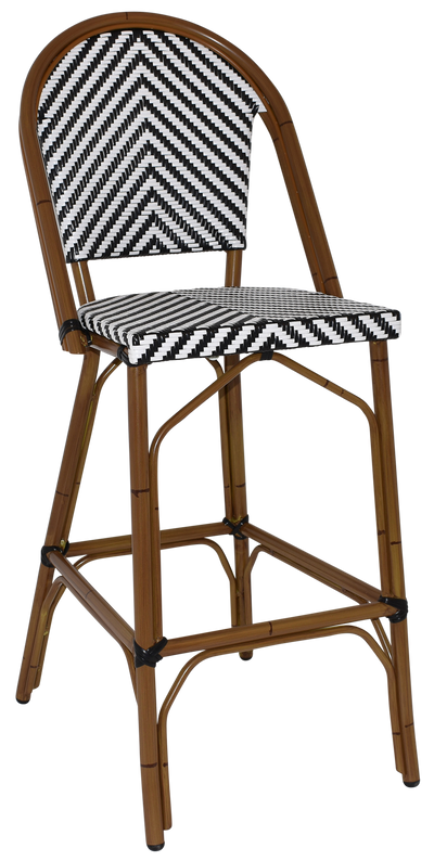 EZ Amalfi Synthetic Wicker Aluminium Frame Outdoor Barstool