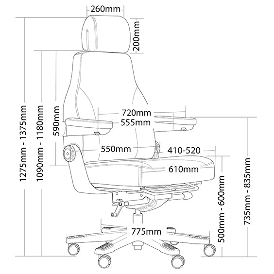 ST Stanza Multishift High Back Heavy Weight Leather Executive Chair