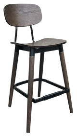 EZ STOOL VINTAGE METAL BLACK - WALNUT