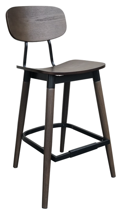EZ STOOL VINTAGE METAL BLACK - WALNUT