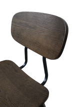 EZ STOOL VINTAGE METAL BLACK - WALNUT