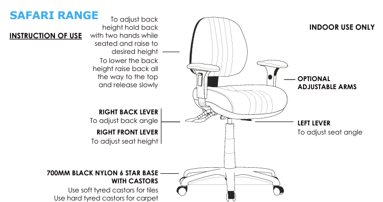 ST Safari Low Back Drafting Chair with Seat Slider