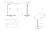 RL Selene Metal Leg Oval Side Table