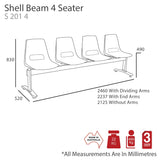 MA Shell Metal Framed Beam Seating