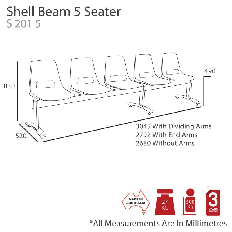 MA Shell Metal Framed Beam Seating