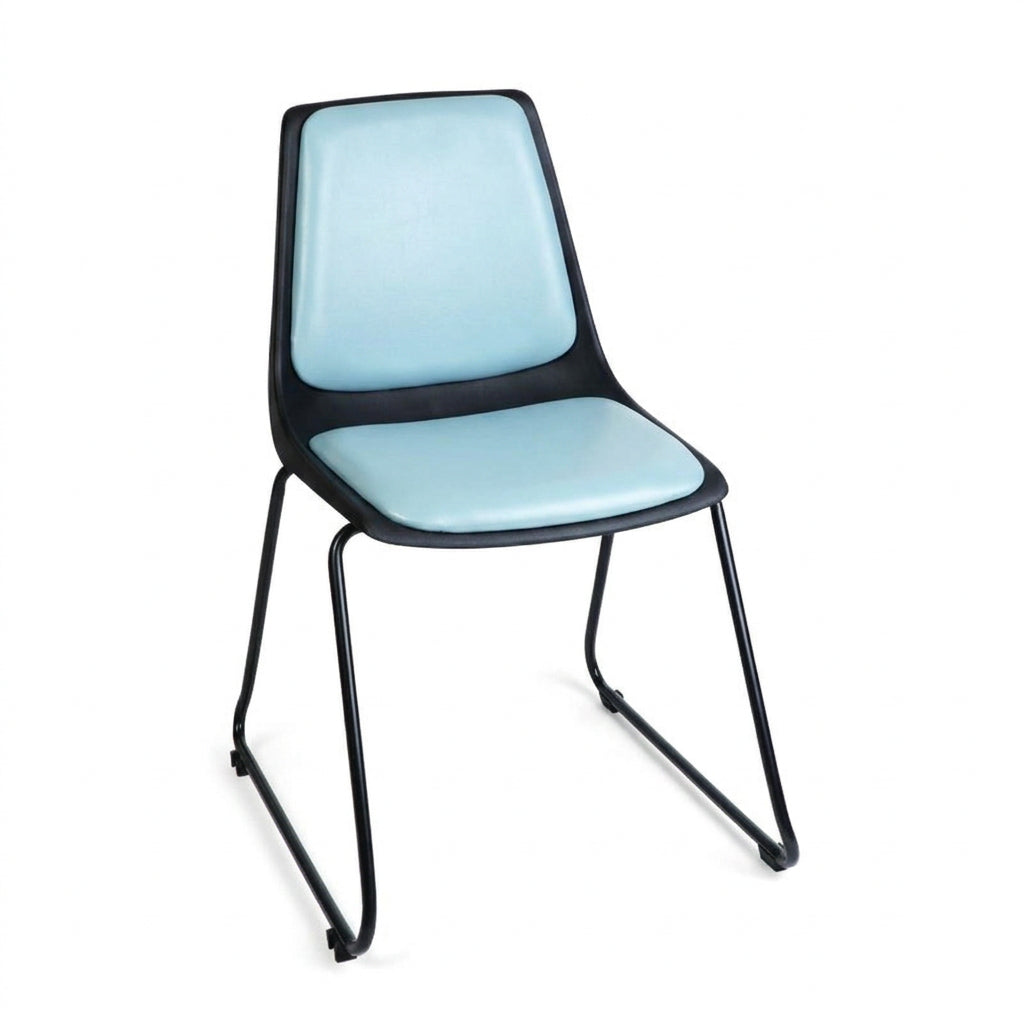 MA Shell Fabric or Vinyl Upholstered Stackable Sled Base Visitor Chair