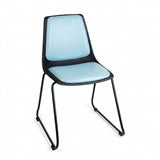 MA Shell Fabric or Vinyl Upholstered Stackable Sled Base Visitor Chair