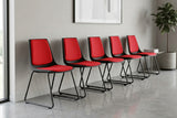 MA Shell Fabric or Vinyl Upholstered Stackable Sled Base Visitor Chair
