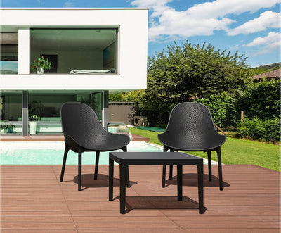 FL Sky 3 Piece Outdoor Lounge Setting with Side Table