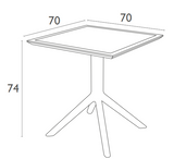 FL 5 Piece Hospitality Square Folding Dining Table & Maya Chair Set