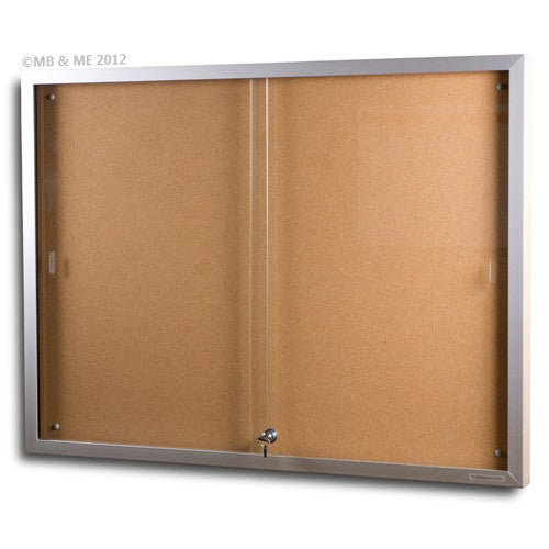 VC Sliding Glass Door Notice Case with Corkboard