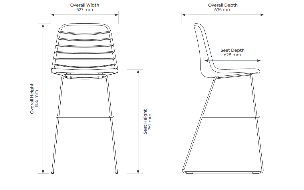 OL Sofia Fabric Upholstered Sled Base Bar Stool