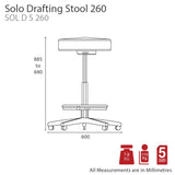 MA Solo PU Upholstered Drafting stool with Footring