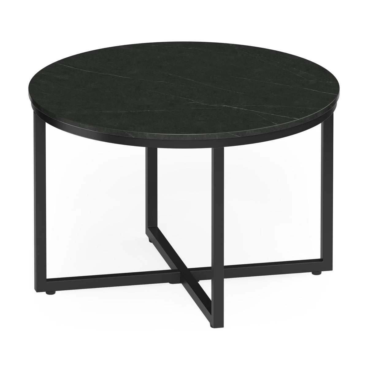 OL Sora Orbit Sintered Stone Top Metal Base Round Coffee Table