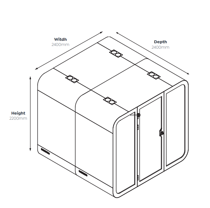 OL SpacePod Freestanding Quiet Zone – 4 User