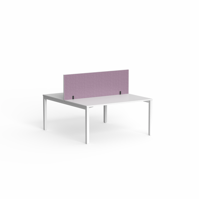 OL Edge25 Spine Screen for Fixed Height Double Sided Desk - White Frame