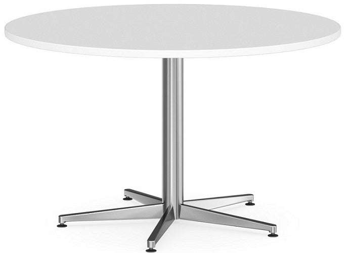 DD Round Meeting Table With 5-way Brushed Stainless Steel Base