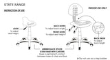 ST State PU Upholstered Industrial Drafting Stool with Footrest