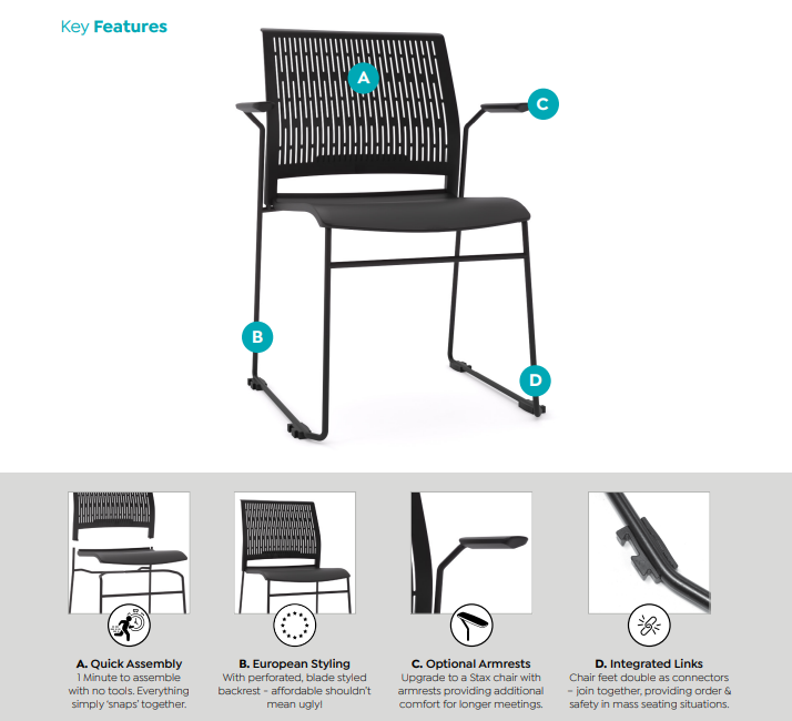 OL Stax Sled Base Hospitality Stacking Chair