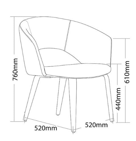 ST Time Timber Legs Fabric Upholstered Breakout Chair- Black