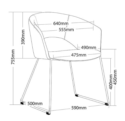 ST Time Chrome Sled Base Fabric Upholstered Breakout Chair