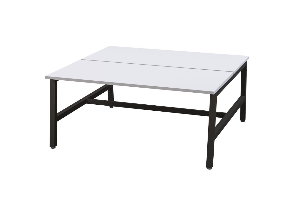 OL Axis Trestle 2 User Bench – White Top Black Frame