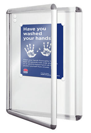 VC NEO Hinged Door Magnetic Whiteboard Notice Case