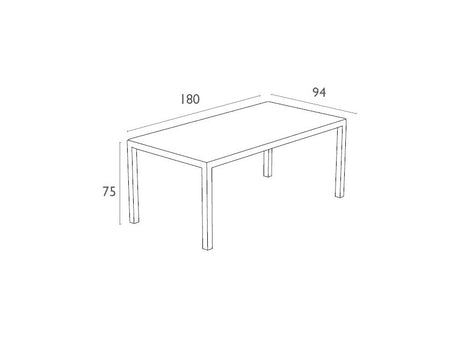 FL 7 Piece Tahiti Hospitality Outdoor Dining Table with Panama Chair