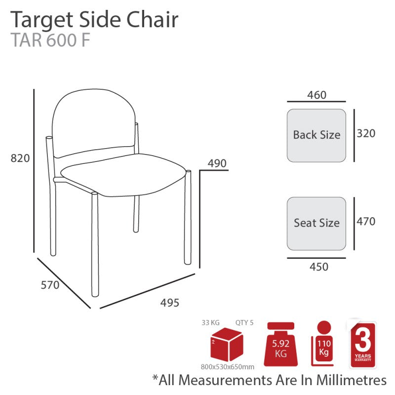 MA Target Stackable Fabric Upholstered Visitor Chair