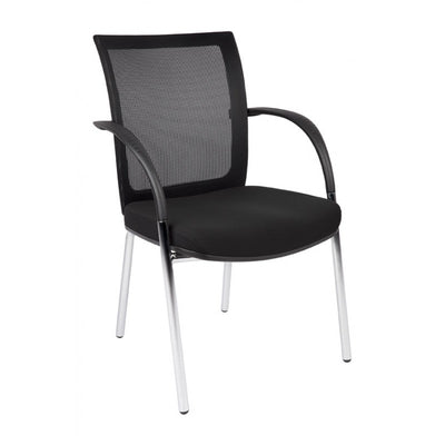 MA Tesla Fabric Upholstered Chrome 4 Leg Visitor Chair