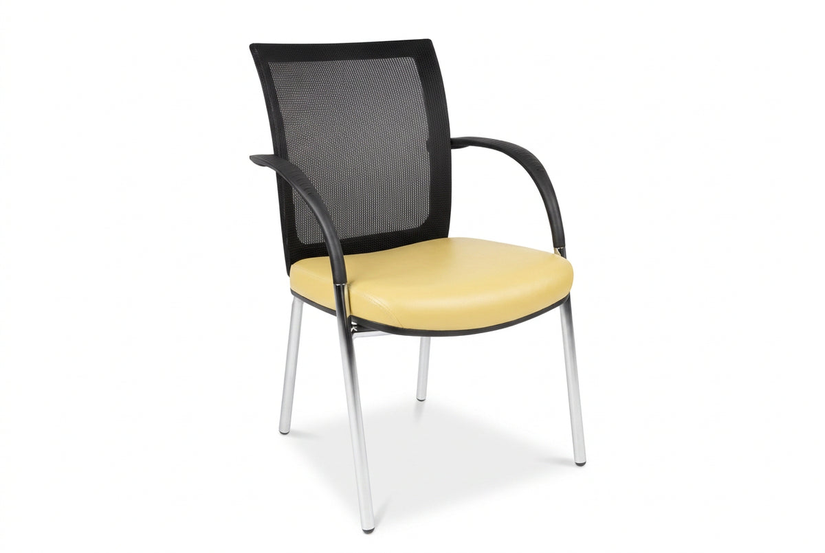 MA Tesla Fabric Upholstered Chrome 4 Leg Visitor Chair