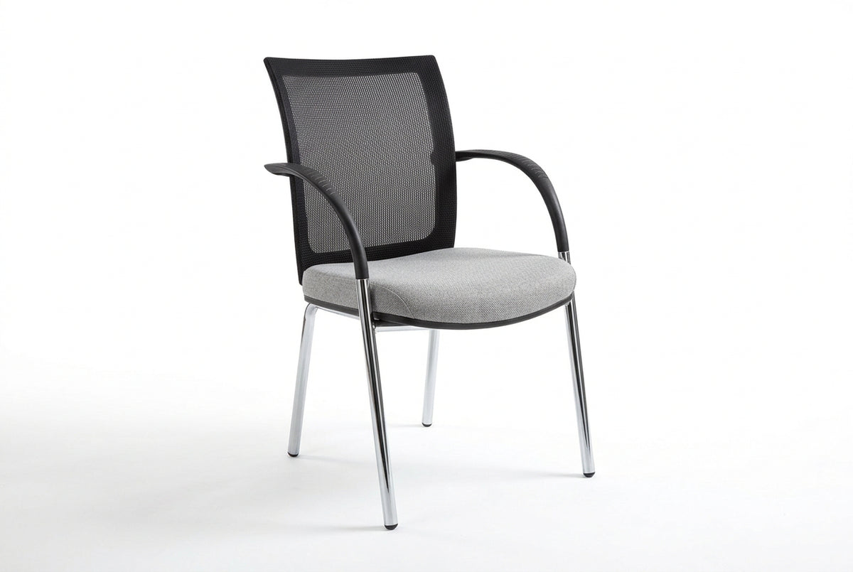 MA Tesla Fabric Upholstered Chrome 4 Leg Visitor Chair