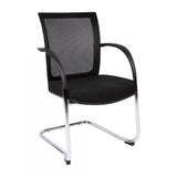 MA Tesla Stackable Chrome Cantilever Leg Arm Chair