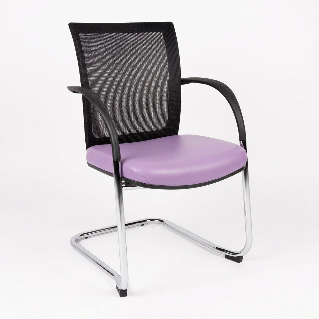 MA Tesla Stackable Chrome Cantilever Leg Visitor Armchair