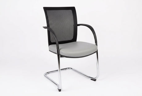 MA Tesla Stackable Chrome Cantilever Leg Visitor Armchair