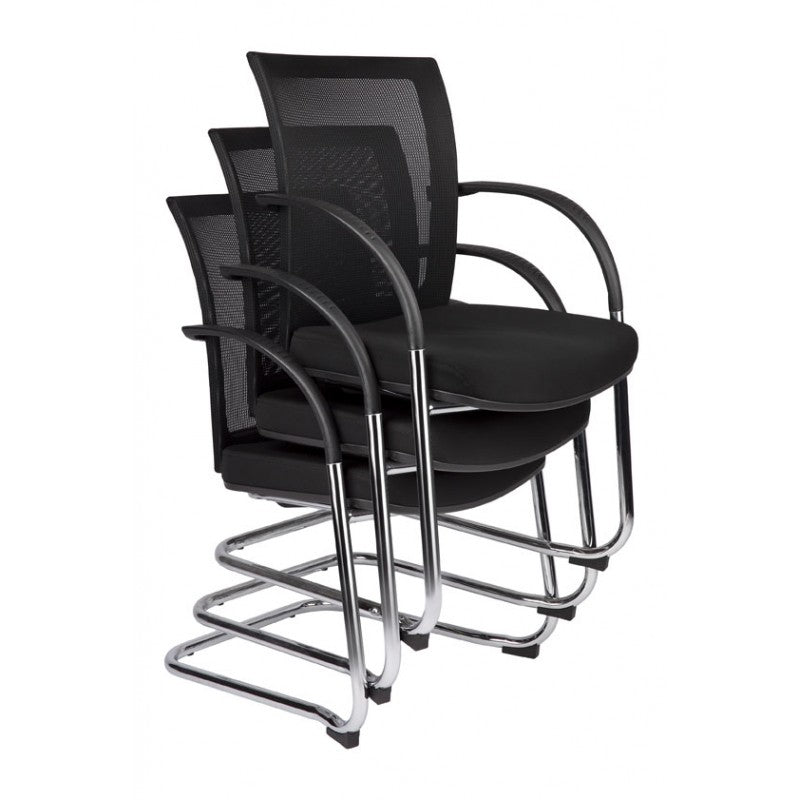 MA Tesla Stackable Chrome Cantilever Leg Arm Chair