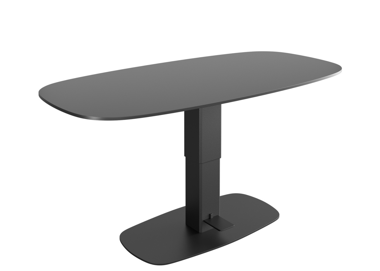 DD Theo Height Adjustable Black Base Meeting Table