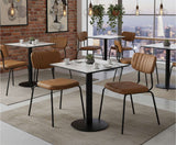FL Tiramisu Premium Vinyl Upholstered Black Frame Function Chair