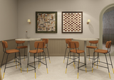 FL Tiramisu Plywood with Brass Frame Hospitality Barstool