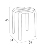 FL Tom Hospitality Outdoor Stackable Dining Stool