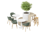 DD Two Tier Curved Planter Breakout Dining Bench