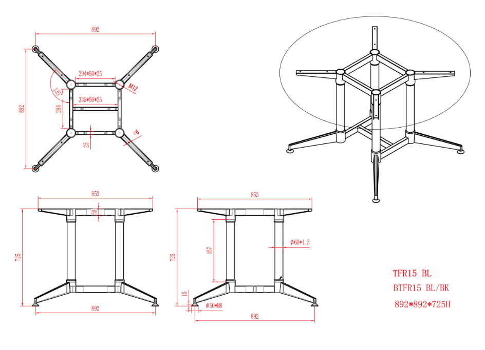 RL Typhoon Metal Base Round Meeting Table - 1500 Dia