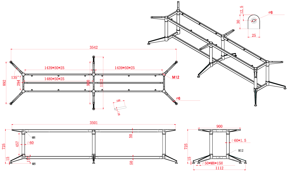 RL Typhoon Metal Frame Boardroom Table