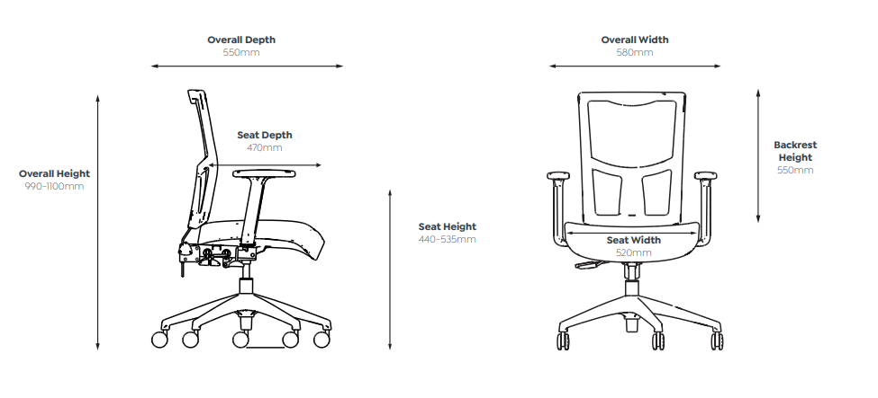 OL Urban Mesh Back Fabric Seat Task Chair