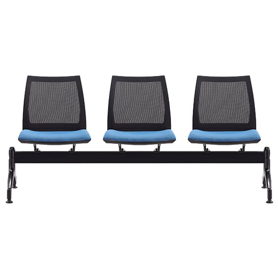 ST Vinn Mesh Back Upholstered Seat 3 Seater Beam Seating
