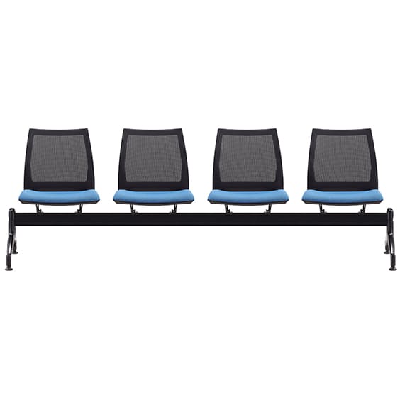 ST Vinn Mesh Back Upholstered Seat 4 Seater Beam Seating