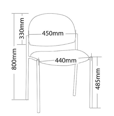 ST Vera Fabric Round Back Training Chair with Tablet Arms – Left