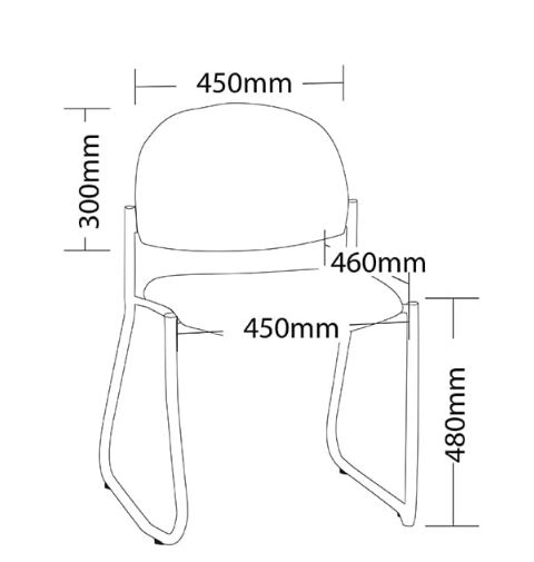 ST Vera Sled Base Round Back Hospital & Age Care Chair